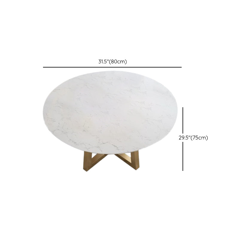 Iron and Slate Table Glam Style Simple Home Round Dining Table Clearhalo 'Dining Tables & Seating' 'Dining Tables' 'dining_table' 'furn' 'furn_dining_table' 'Furniture' 'Kitchen & Dining Furniture' 6175876