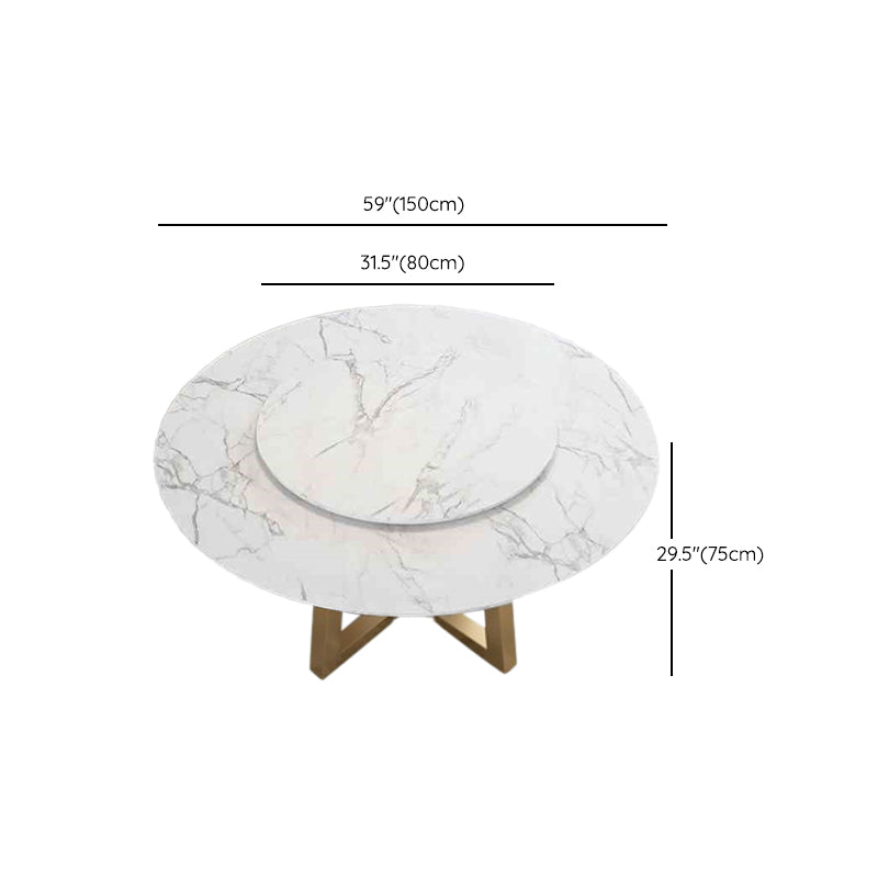 Iron and Slate Table Glam Style Simple Home Round Dining Table Clearhalo 'Dining Tables & Seating' 'Dining Tables' 'dining_table' 'furn' 'furn_dining_table' 'Furniture' 'Kitchen & Dining Furniture' 6175880