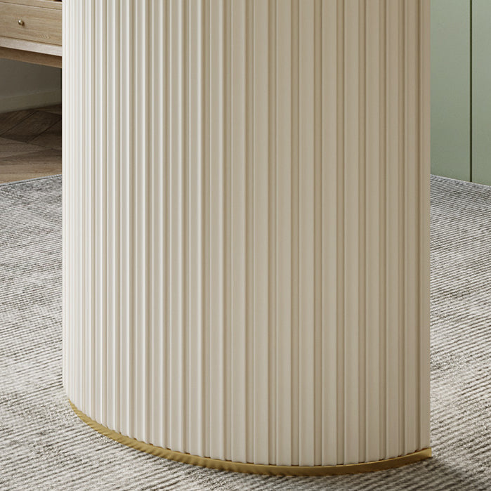 Tavolo da sala da pranzo in forma gratuita di lusso in pietra sinterizzata a doppio piedistallo