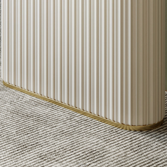 Tavolo da sala da pranzo in forma gratuita di lusso in pietra sinterizzata a doppio piedistallo