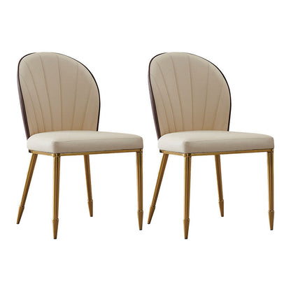 Zeitgenössischer Kunstleder -Essstuhl Parsons Seitenstuhl in Weiß