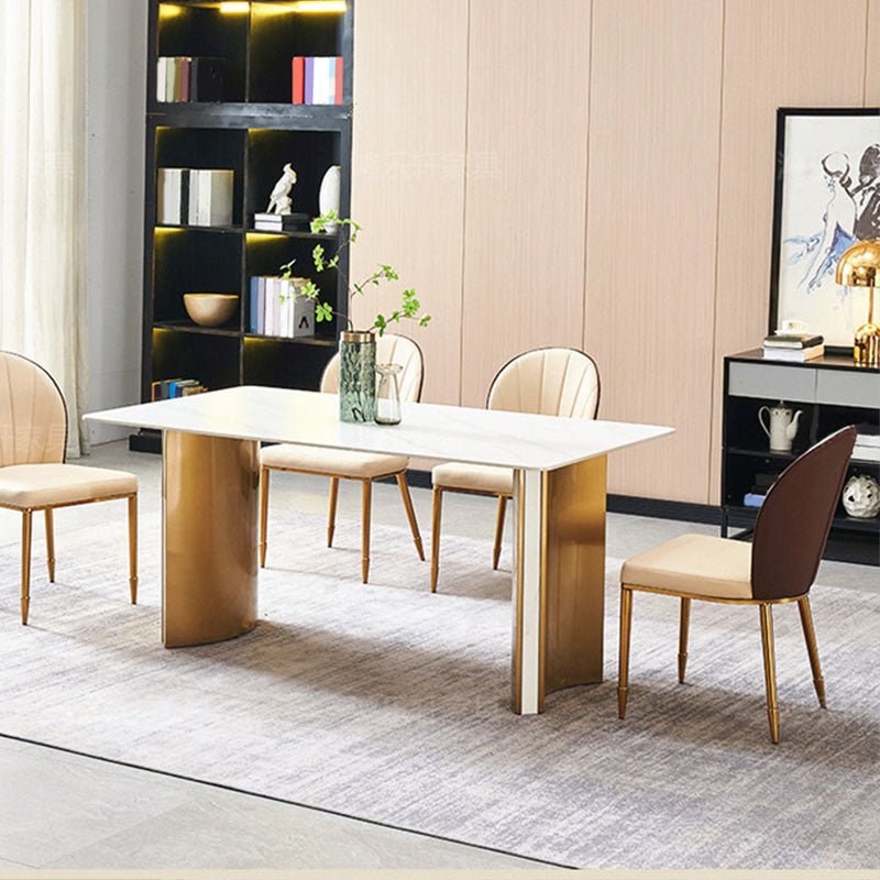 Zeitgenössischer Kunstleder -Essstuhl Parsons Seitenstuhl in Weiß