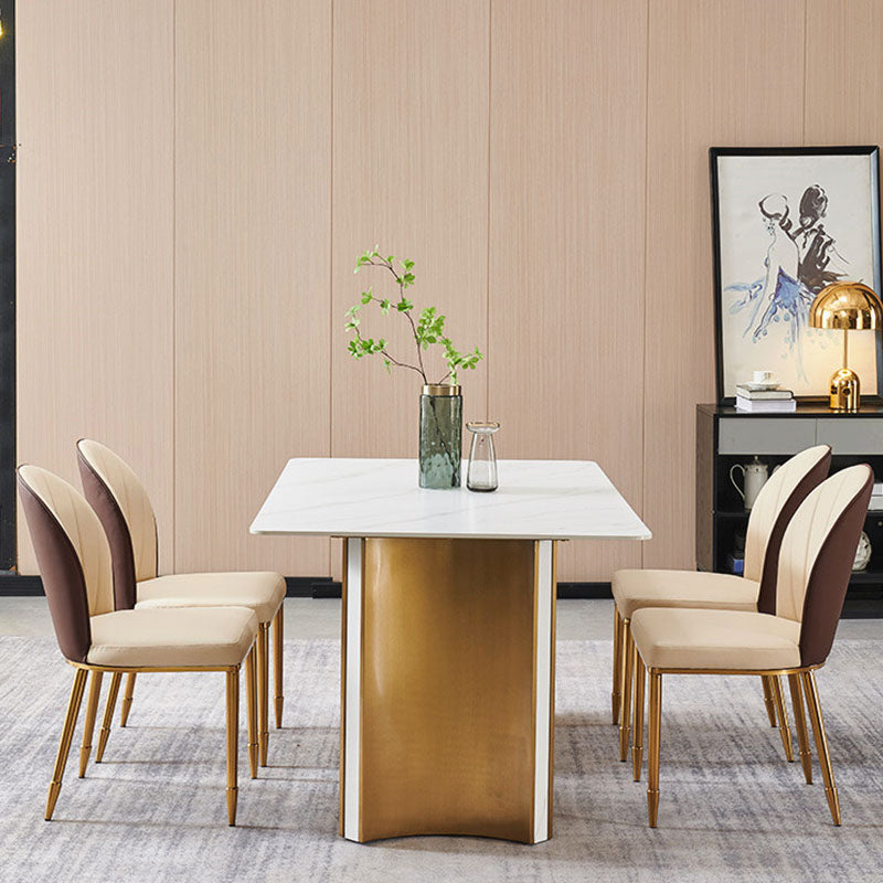 Zeitgenössischer Kunstleder -Essstuhl Parsons Seitenstuhl in Weiß