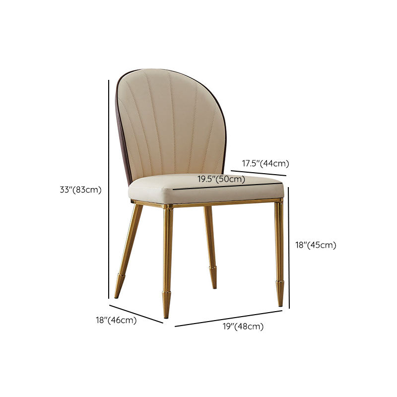 Zeitgenössischer Kunstleder -Essstuhl Parsons Seitenstuhl in Weiß