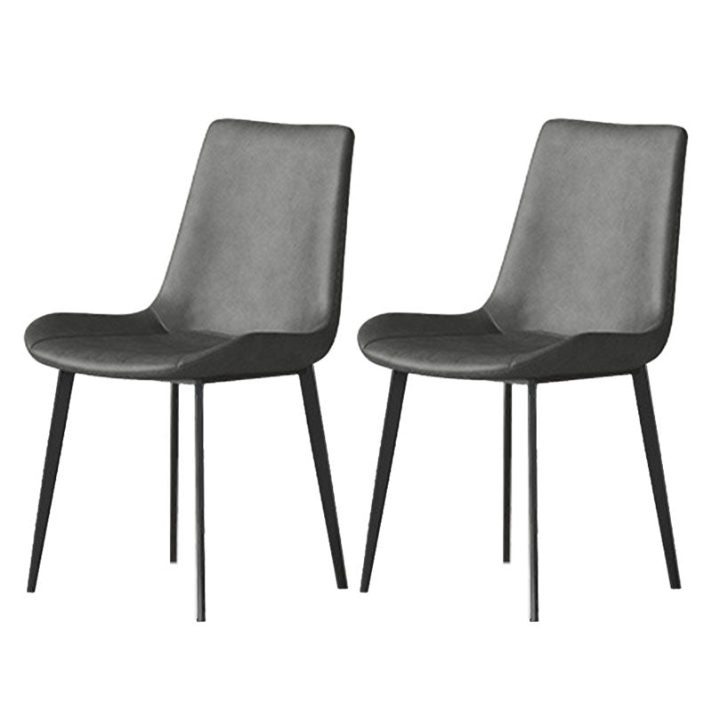 Solid Back Side Chair Industrial Dining Room Chair for Dining Room Dark Gray 2 Piece Set Clearhalo 'Dining Chairs' 'Dining Tables & Seating' 'dining_chair' 'furn' 'furn_dining_chair' 'Furniture' 'Kitchen & Dining Furniture' 6176076