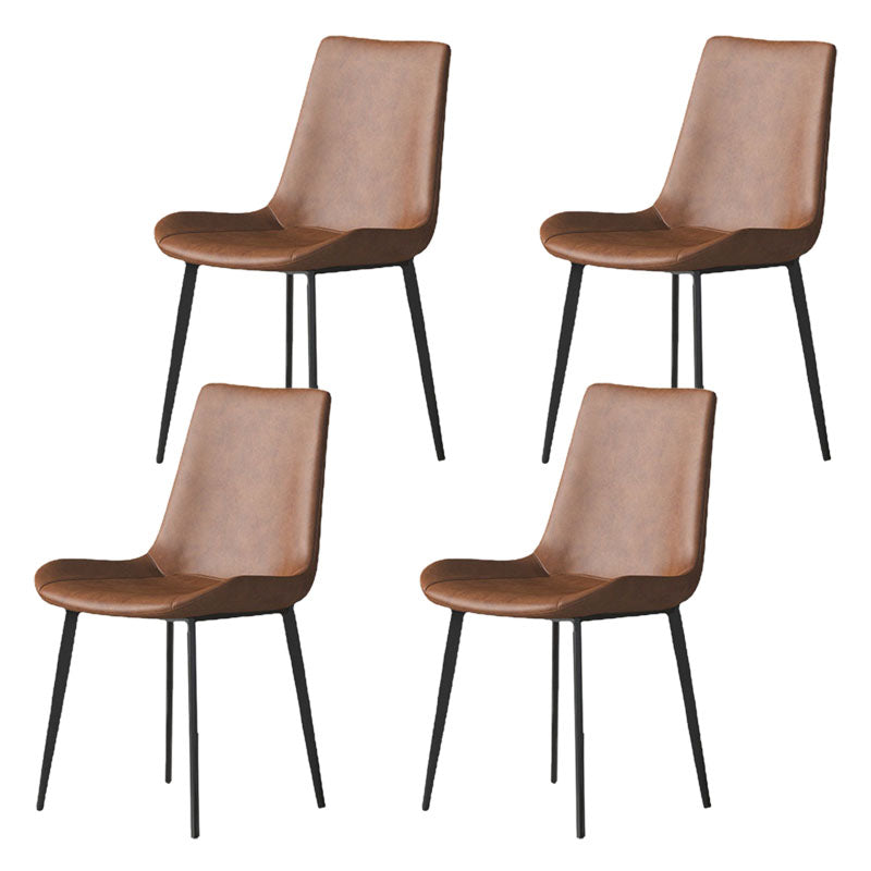 Solid Back Side Chair Industrial Dining Room Chair for Dining Room Brown 4 Piece Set Clearhalo 'Dining Chairs' 'Dining Tables & Seating' 'dining_chair' 'furn' 'furn_dining_chair' 'Furniture' 'Kitchen & Dining Furniture' 6176086