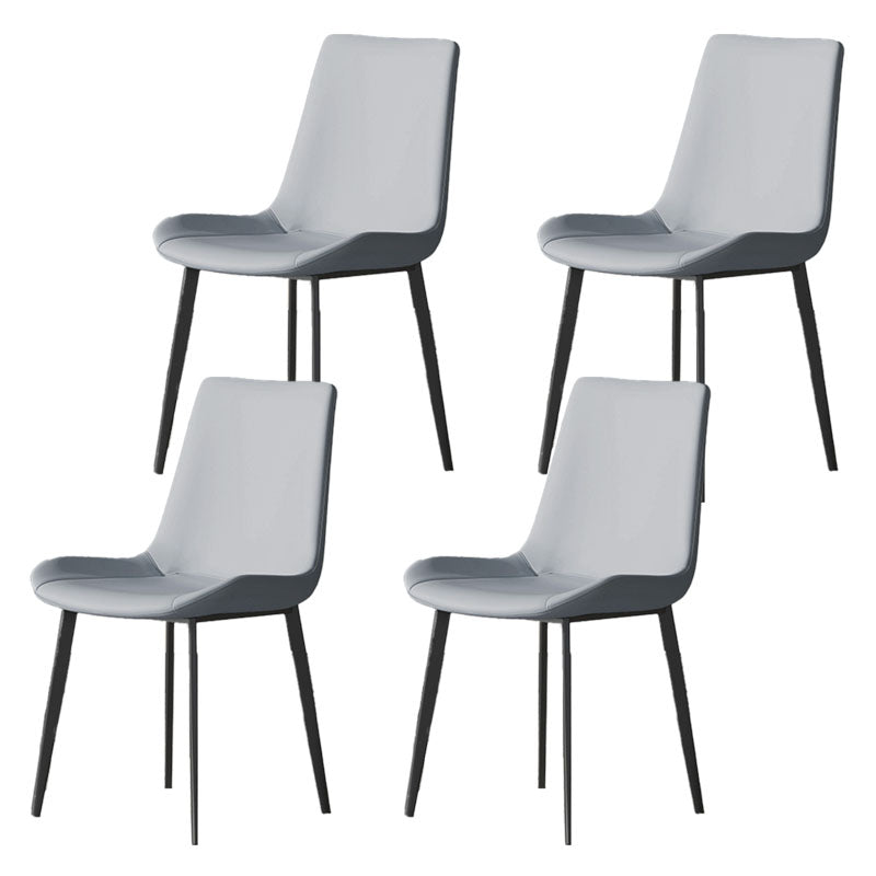 Solid Back Side Chair Industrial Dining Room Chair for Dining Room Blue 4 Piece Set Clearhalo 'Dining Chairs' 'Dining Tables & Seating' 'dining_chair' 'furn' 'furn_dining_chair' 'Furniture' 'Kitchen & Dining Furniture' 6176093