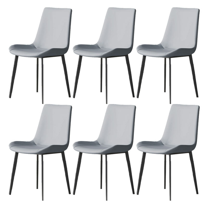 Solid Back Side Chair Industrial Dining Room Chair for Dining Room Blue 6 Piece Set Clearhalo 'Dining Chairs' 'Dining Tables & Seating' 'dining_chair' 'furn' 'furn_dining_chair' 'Furniture' 'Kitchen & Dining Furniture' 6176095