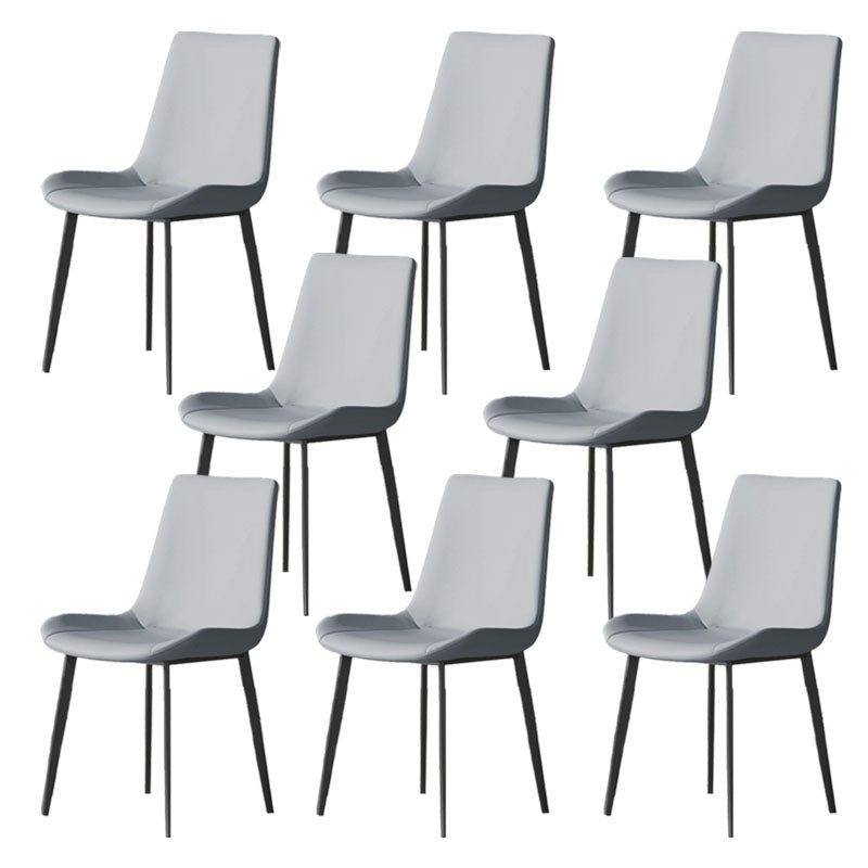 Solid Back Side Chair Industrial Dining Room Chair for Dining Room Blue 8 Piece Set Clearhalo 'Dining Chairs' 'Dining Tables & Seating' 'dining_chair' 'furn' 'furn_dining_chair' 'Furniture' 'Kitchen & Dining Furniture' 6176097