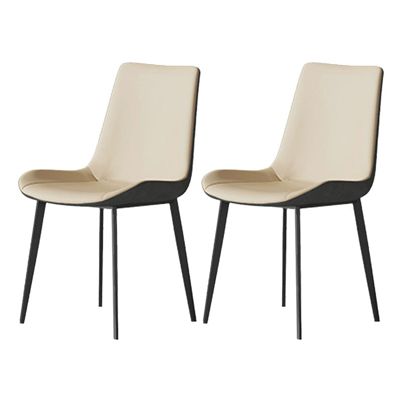 Solid Back Side Chair Industrial Dining Room Chair for Dining Room Cream Gray 2 Piece Set Clearhalo 'Dining Chairs' 'Dining Tables & Seating' 'dining_chair' 'furn' 'furn_dining_chair' 'Furniture' 'Kitchen & Dining Furniture' 6176098