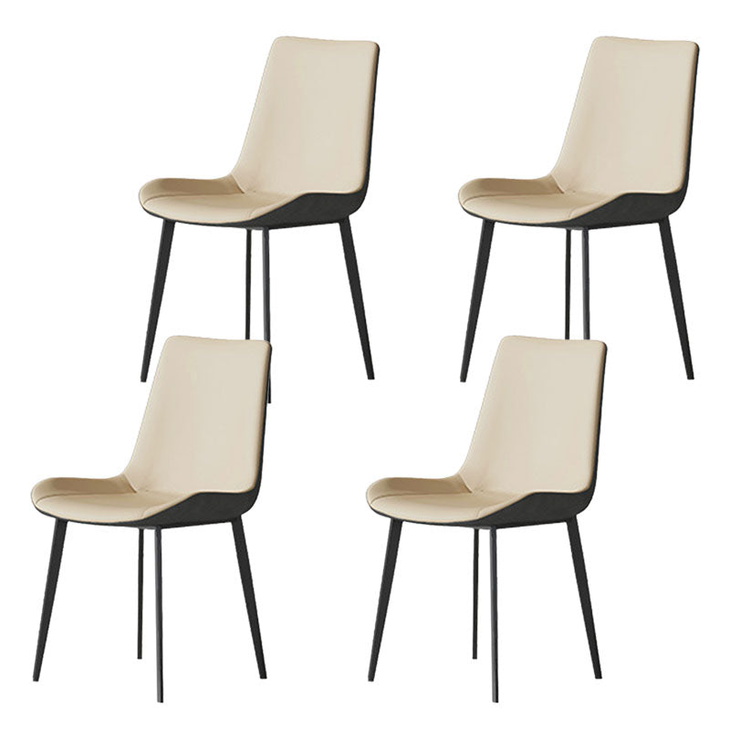 Solid Back Side Chair Industrial Dining Room Chair for Dining Room Cream Gray 4 Piece Set Clearhalo 'Dining Chairs' 'Dining Tables & Seating' 'dining_chair' 'furn' 'furn_dining_chair' 'Furniture' 'Kitchen & Dining Furniture' 6176099