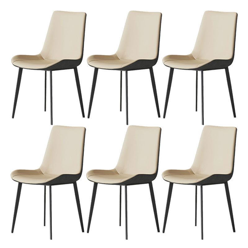 Solid Back Side Chair Industrial Dining Room Chair for Dining Room Cream Gray 6 Piece Set Clearhalo 'Dining Chairs' 'Dining Tables & Seating' 'dining_chair' 'furn' 'furn_dining_chair' 'Furniture' 'Kitchen & Dining Furniture' 6176100