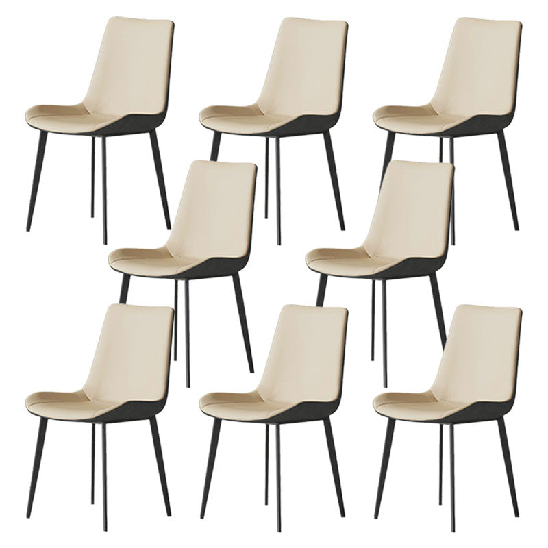Solid Back Side Chair Industrial Dining Room Chair for Dining Room Cream Gray 8 Piece Set Clearhalo 'Dining Chairs' 'Dining Tables & Seating' 'dining_chair' 'furn' 'furn_dining_chair' 'Furniture' 'Kitchen & Dining Furniture' 6176101