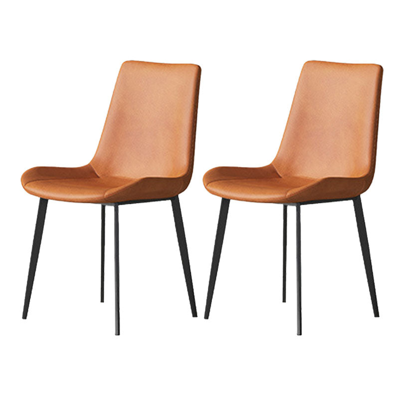 Solid Back Side Chair Industrial Dining Room Chair for Dining Room Orange 2 Piece Set Clearhalo 'Dining Chairs' 'Dining Tables & Seating' 'dining_chair' 'furn' 'furn_dining_chair' 'Furniture' 'Kitchen & Dining Furniture' 6176102