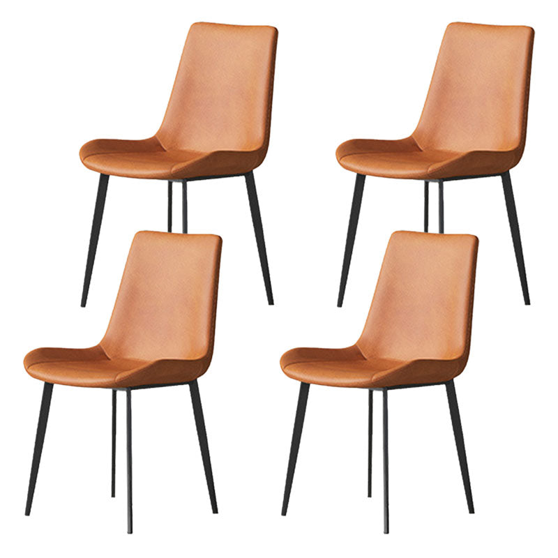 Solid Back Side Chair Industrial Dining Room Chair for Dining Room Orange 4 Piece Set Clearhalo 'Dining Chairs' 'Dining Tables & Seating' 'dining_chair' 'furn' 'furn_dining_chair' 'Furniture' 'Kitchen & Dining Furniture' 6176103