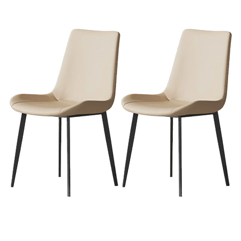 Solid Back Side Chair Industrial Dining Room Chair for Dining Room Off-White 2 Piece Set Clearhalo 'Dining Chairs' 'Dining Tables & Seating' 'dining_chair' 'furn' 'furn_dining_chair' 'Furniture' 'Kitchen & Dining Furniture' 6176106