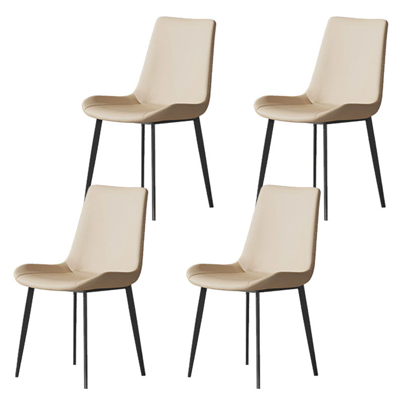 Solid Back Side Chair Industrial Dining Room Chair for Dining Room Off-White 4 Piece Set Clearhalo 'Dining Chairs' 'Dining Tables & Seating' 'dining_chair' 'furn' 'furn_dining_chair' 'Furniture' 'Kitchen & Dining Furniture' 6176107