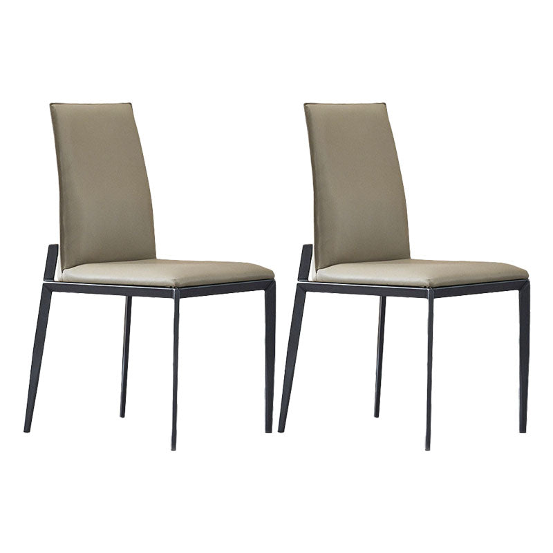 Chaise de salle à manger de cuisine en métal contemporain chaise latéral en faux cuir