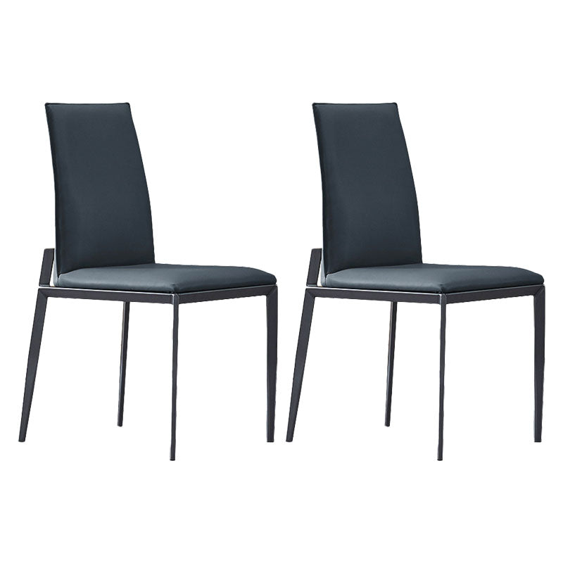 Chaise de salle à manger de cuisine en métal contemporain chaise latéral en faux cuir