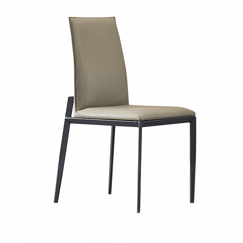 Chaise de salle à manger de cuisine en métal contemporain chaise latéral en faux cuir