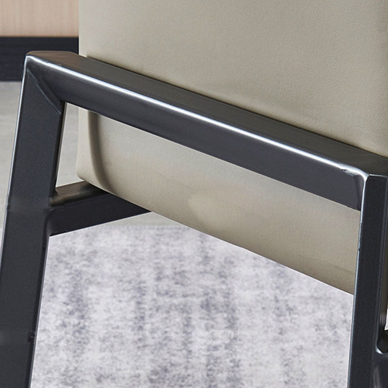 Chaise de salle à manger de cuisine en métal contemporain chaise latéral en faux cuir