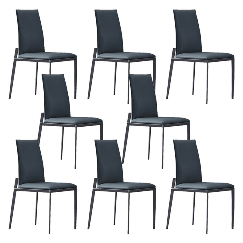 Chaise de salle à manger de cuisine en métal contemporain chaise latéral en faux cuir