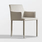Minimalist Solid Back Chair for Home Use Leather Dining Side Chair