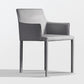 Minimalist Solid Back Chair for Home Use Leather Dining Side Chair