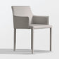 Minimalist Solid Back Chair for Home Use Leather Dining Side Chair