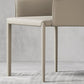 Minimalist Solid Back Chair for Home Use Leather Dining Side Chair