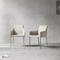 Minimalist Style Leather Dining Chair Arm Solid Back Dining Side Chair