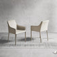 Minimalist Style Leather Dining Chair Arm Solid Back Dining Side Chair