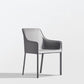 Minimalist Style Leather Dining Chair Arm Solid Back Dining Side Chair