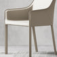 Minimalist Style Leather Dining Chair Arm Solid Back Dining Side Chair