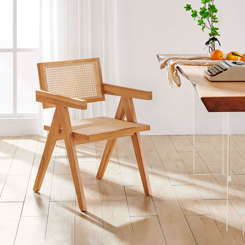 Traditional Style Dining Chair Arm Chair with Wooden Legs for Kitchen Brown Clearhalo 'Dining Chairs' 'Dining Tables & Seating' 'dining_chair' 'furn' 'furn_dining_chair' 'Furniture' 'Kitchen & Dining Furniture' 6176267