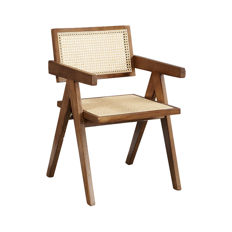 Traditional Style Dining Chair Arm Chair with Wooden Legs for Kitchen Walnut Clearhalo 'Dining Chairs' 'Dining Tables & Seating' 'dining_chair' 'furn' 'furn_dining_chair' 'Furniture' 'Kitchen & Dining Furniture' 6176268