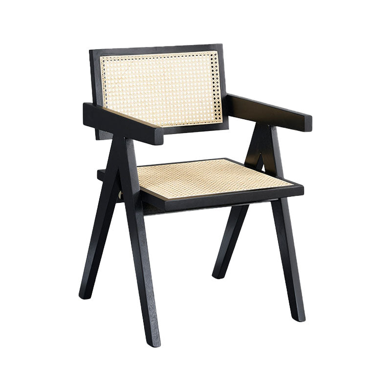Traditional Style Dining Chair Arm Chair with Wooden Legs for Kitchen Black Clearhalo 'Dining Chairs' 'Dining Tables & Seating' 'dining_chair' 'furn' 'furn_dining_chair' 'Furniture' 'Kitchen & Dining Furniture' 6176270