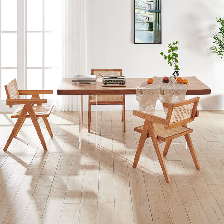 Traditional Style Dining Chair Arm Chair with Wooden Legs for Kitchen Clearhalo 'Dining Chairs' 'Dining Tables & Seating' 'dining_chair' 'furn' 'furn_dining_chair' 'Furniture' 'Kitchen & Dining Furniture' 6176271