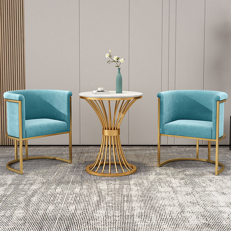 Sedie laterali rivestite di lusso in stile scandinavo Solido posteriore a braccio