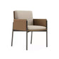 Matte Finish Hotel Dining Chair Contemporary Upholstered Solid Back Arm Chair