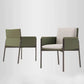 Matte Finish Hotel Dining Chair Contemporary Upholstered Solid Back Arm Chair