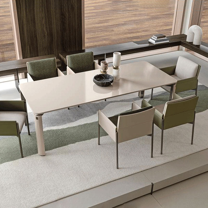 Matte Finish Hotel Dining Chair Contemporary Upholstered Solid Back Arm Chair