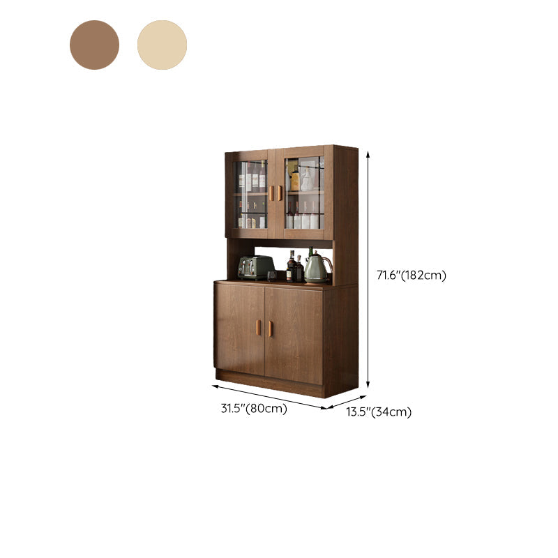 Table du buffet en bois d'ingénierie serveur moderne avec porte en verre