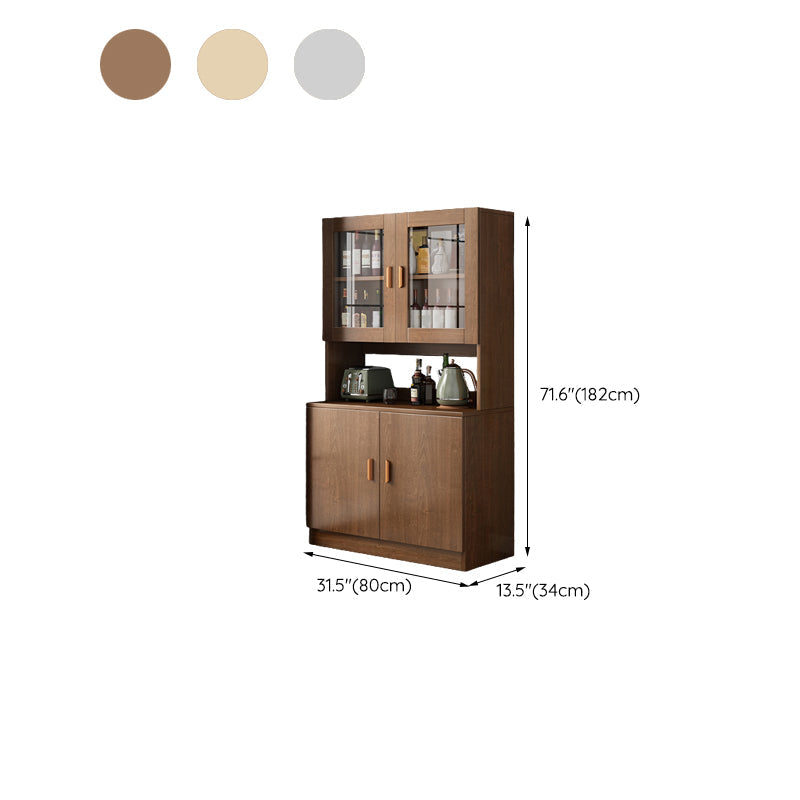 Server da pranzo in legno ingegnerizzato moderno sideboard di finitura antica con porta di vetro