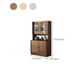 Modern Engineered Wood Dining Server Antique Finish Sideboard with Glass Door Clearhalo 'buffet_sideboard' 'Buffets & Sideboards' 'furn' 'furn_buffet_sideboard' 'Furniture' 'Kitchen & Dining Furniture' 6176367