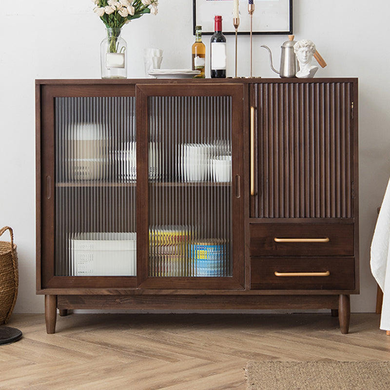 Wooden Side Board Modern Minimalist Home Rectangular Sideboard with Sliding Door Clearhalo 'buffet_sideboard' 'Buffets & Sideboards' 'furn' 'furn_buffet_sideboard' 'Furniture' 'Kitchen & Dining Furniture' 6176403