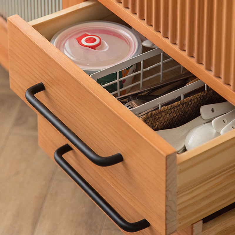 Wooden Side Board Modern Minimalist Home Rectangular Sideboard with Sliding Door Clearhalo 'buffet_sideboard' 'Buffets & Sideboards' 'furn' 'furn_buffet_sideboard' 'Furniture' 'Kitchen & Dining Furniture' 6176409