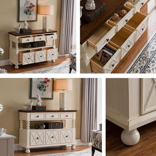 Farmhouse Wooden Sideboard Cabinet Sideboard di casa con cassetti