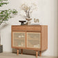 Farmhouse Storage Sideboard Home Wooden Side Board with Sliding Door Clearhalo 'buffet_sideboard' 'Buffets & Sideboards' 'furn' 'furn_buffet_sideboard' 'Furniture' 'Kitchen & Dining Furniture' 6176516