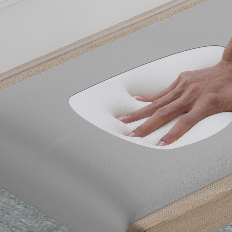 15.6-inch Width Modern Seating Bench Cushioned Solid Wood Bench Clearhalo 'Benches' 'Chairs & Seating' 'furn' 'furn_benches' 'Furniture' 'Living Room Furniture' 6176950